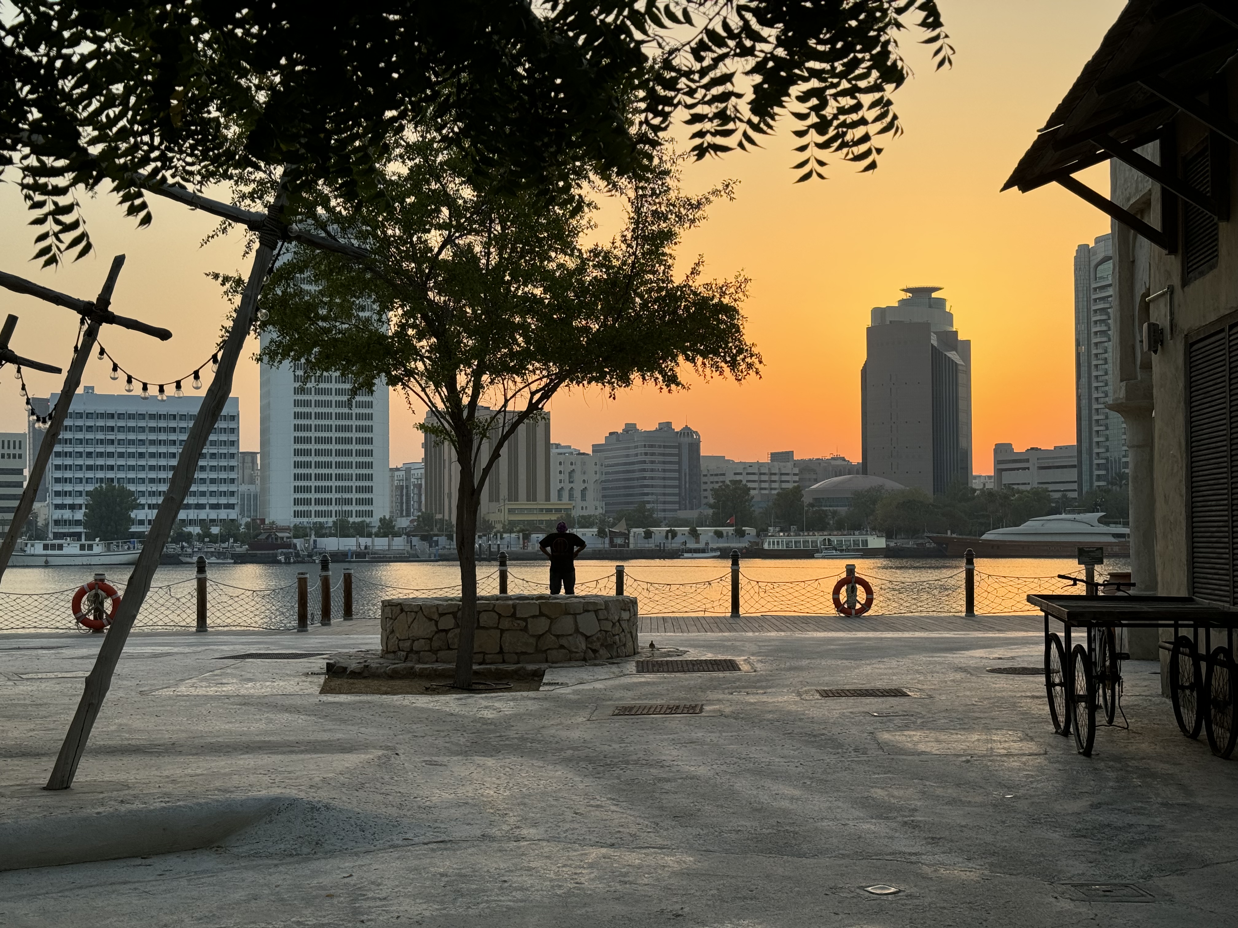 Sunrise over Dubai’s Al Seef, where the city awakens in calm and light.